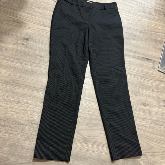 Anne Klein The Director Pants Sz 4 Black White Dotted Stretch Straight Leg - Picture 1 of 8